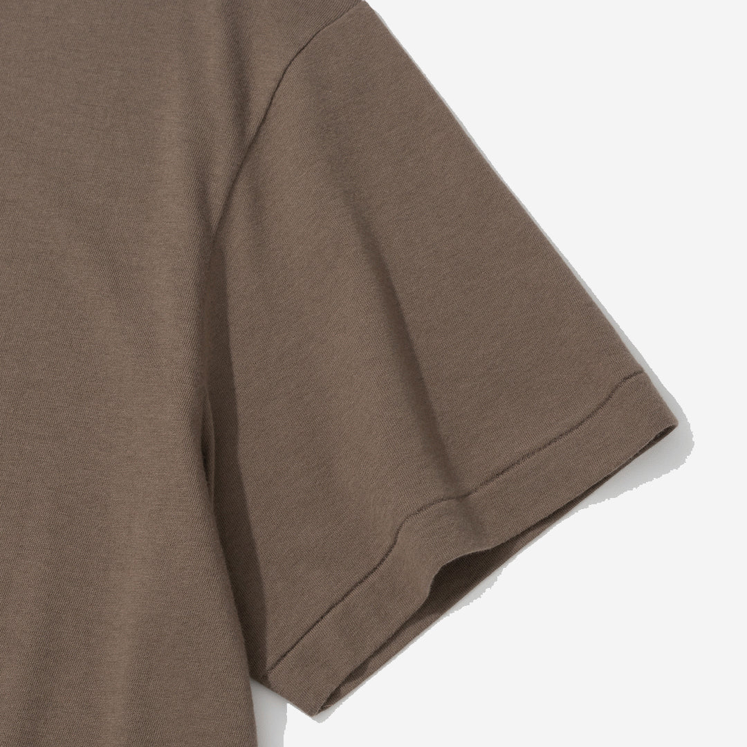 Blended Cotton Wool T-Shirt - Brown