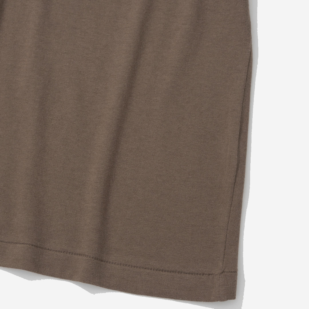 Blended Cotton Wool T-Shirt - Brown