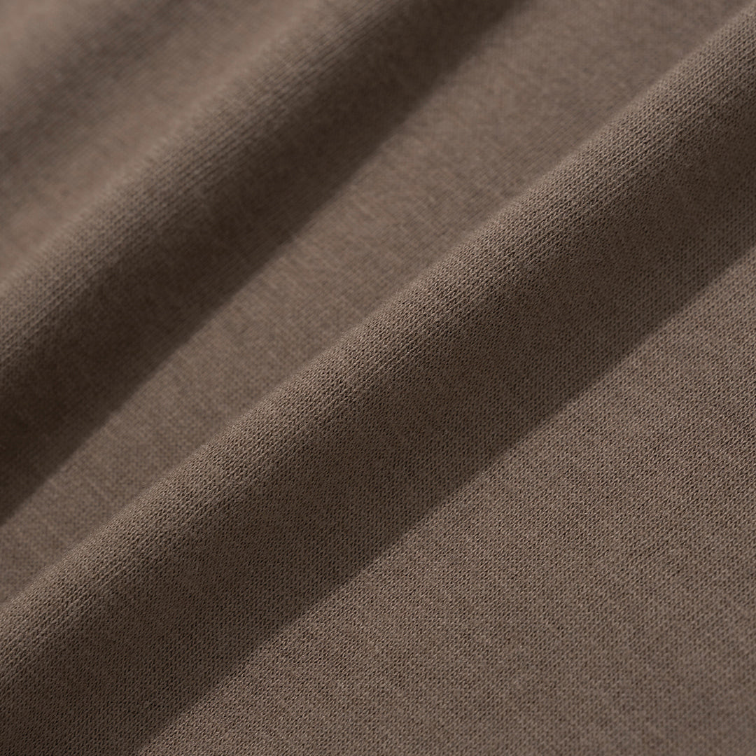 Blended Cotton Wool T-Shirt - Brown