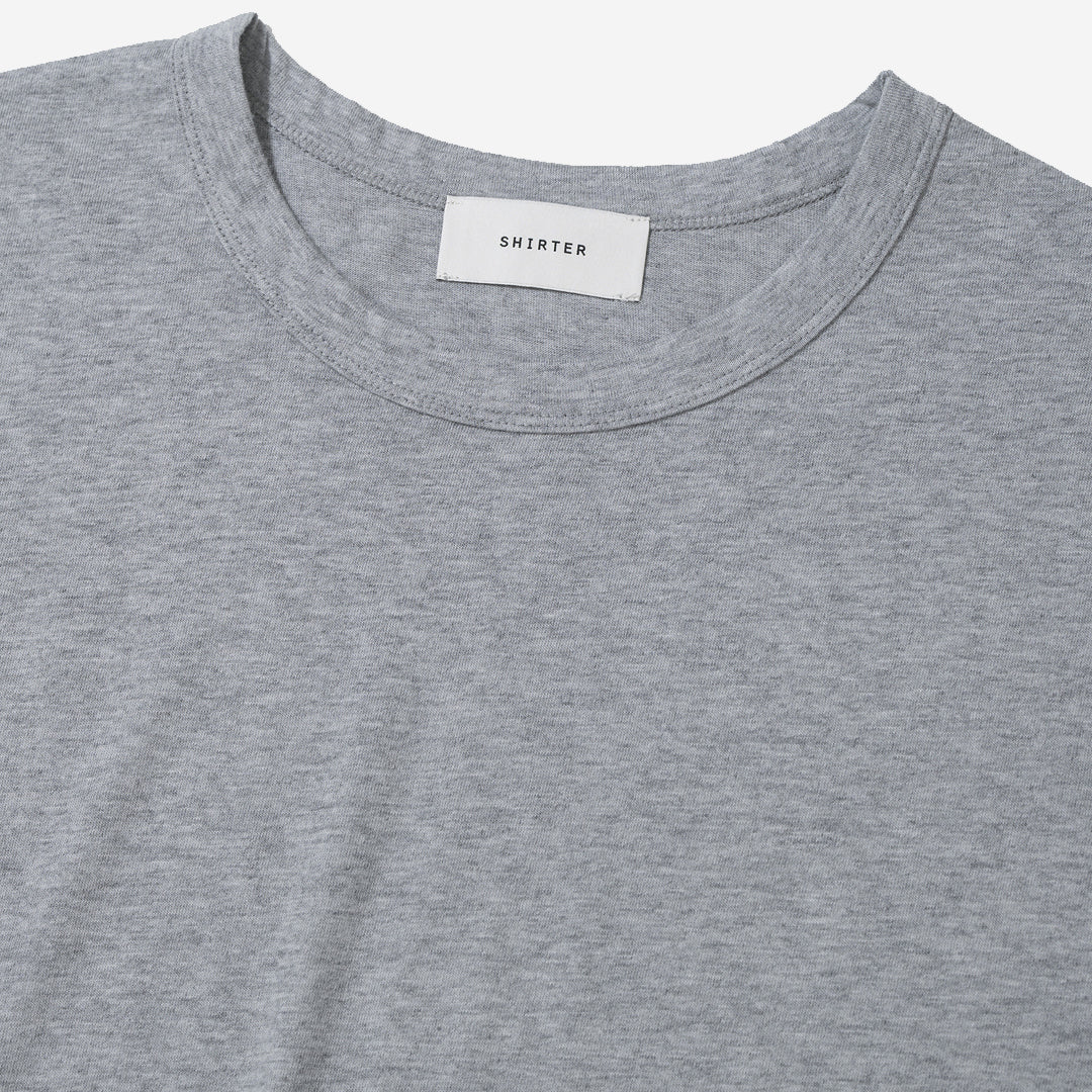 Blended Cotton Wool T-Shirt - Medium Grey