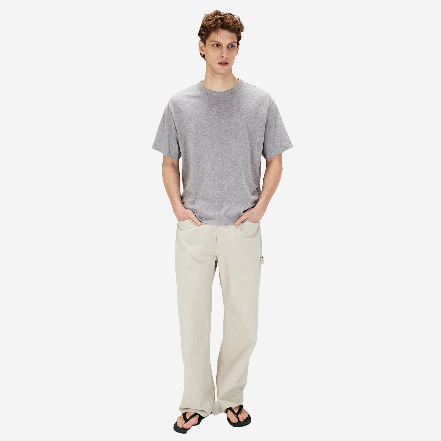 Blended Cotton Wool T-Shirt - Medium Grey