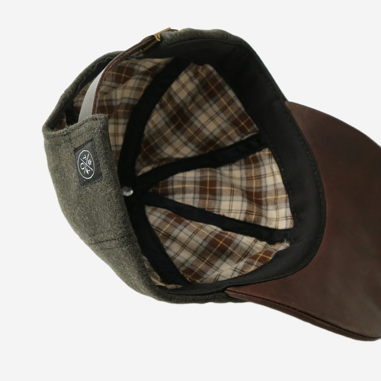 Wool Leather Ball Cap - Olive/Brown
