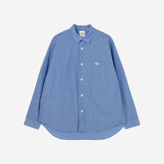 Work Pocket L/S Shirt - Blue/White Stripe