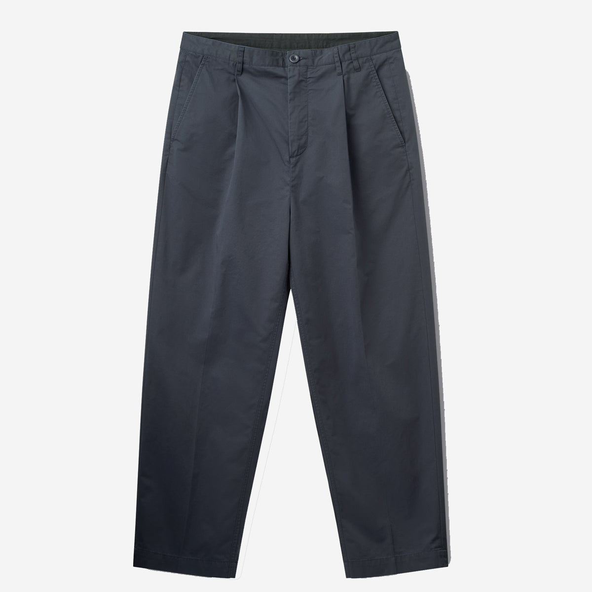 Writer Twill Relaxed Pleated Pants - Navy