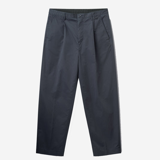 Writer Twill Relaxed Pleated Pants - Navy