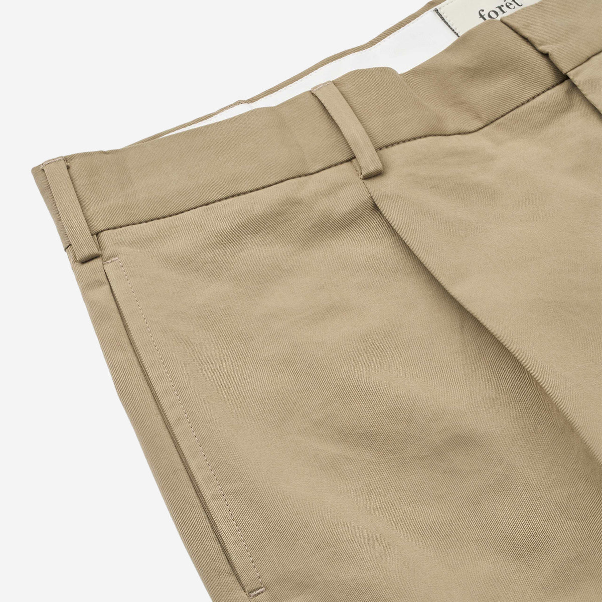 Writer Twill Pleat Shorts - Khaki