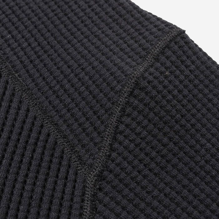 Big Waffle Mid-Neck Sweater - Black
