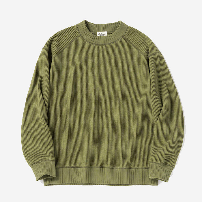 Big Waffle Mid-Neck Sweater - Pickles