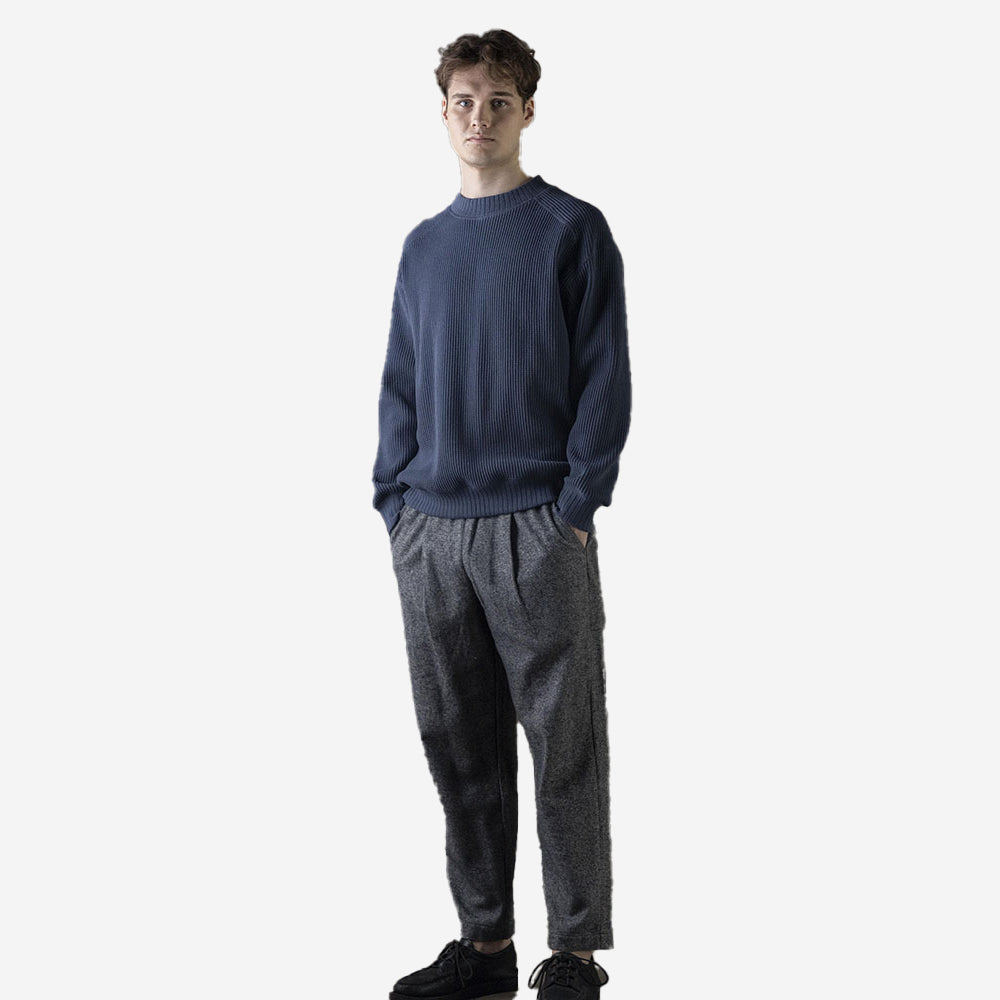 Big Waffle Mid-Neck Sweater - Retro Navy