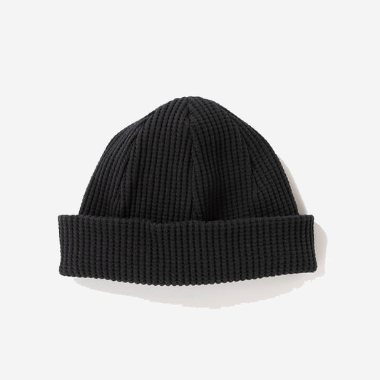 Big Waffle Knit Beanie - Black