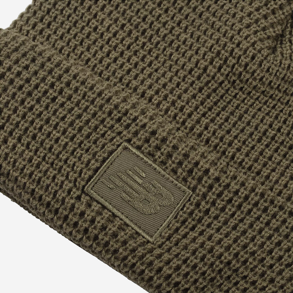 Waffle Knit Cuffed Beanie - Dark Olivine