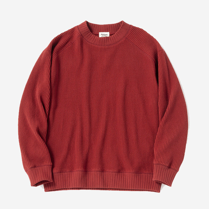 Big Waffle Mid-Neck Sweater - Ketchup