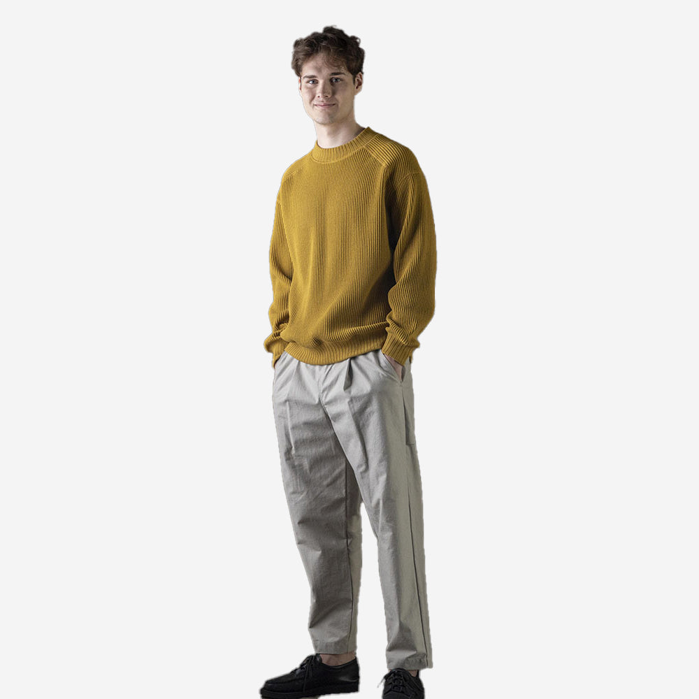 Big Waffle Mid-Neck Sweater - Pickles