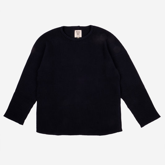 10 YEAR - Waffle Knit Under Crew - Dark Navy