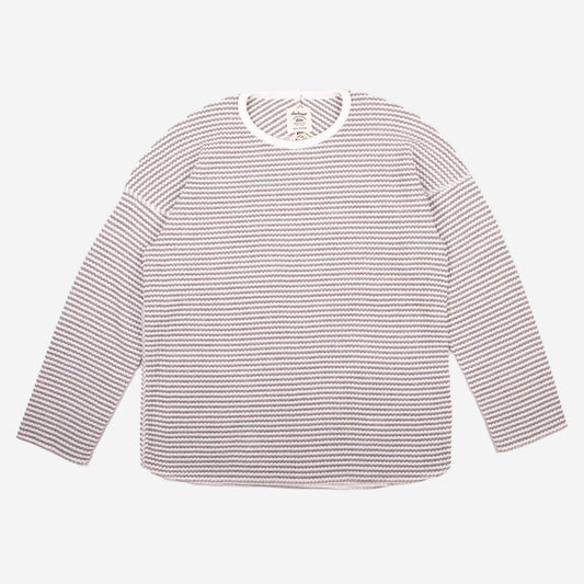 10 YEAR - Waffle Knit Under Crew - White x Grey