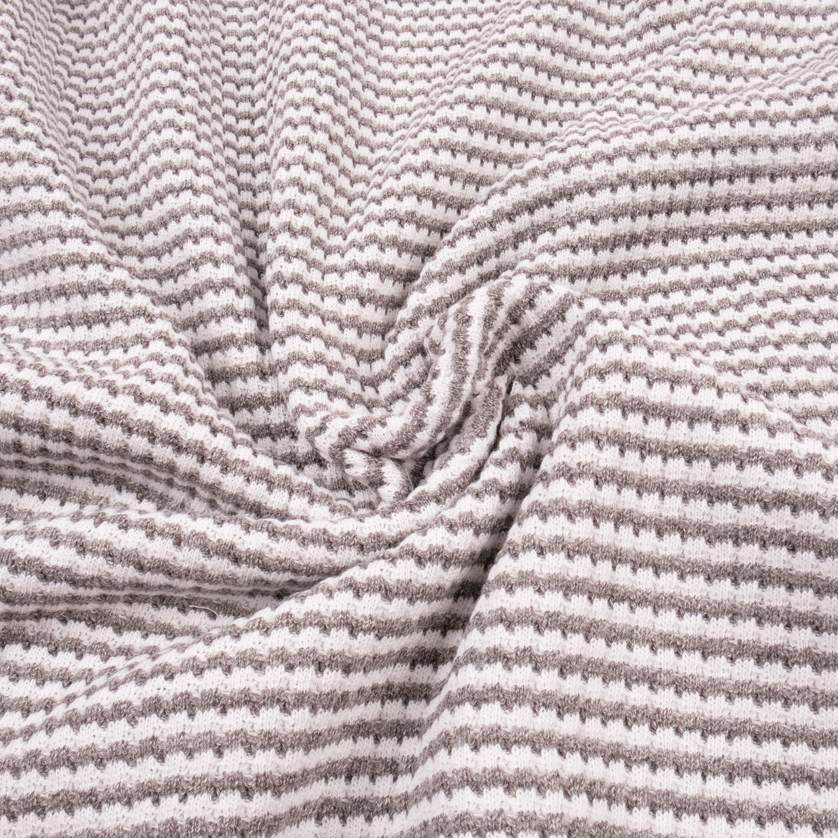 10 YEAR - Waffle Knit Under Crew - White x Grey