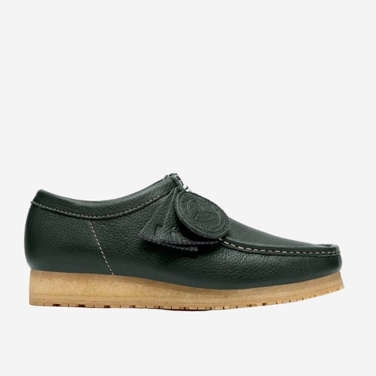 Wallabee RB Leather Derby Shoes - Dark Green