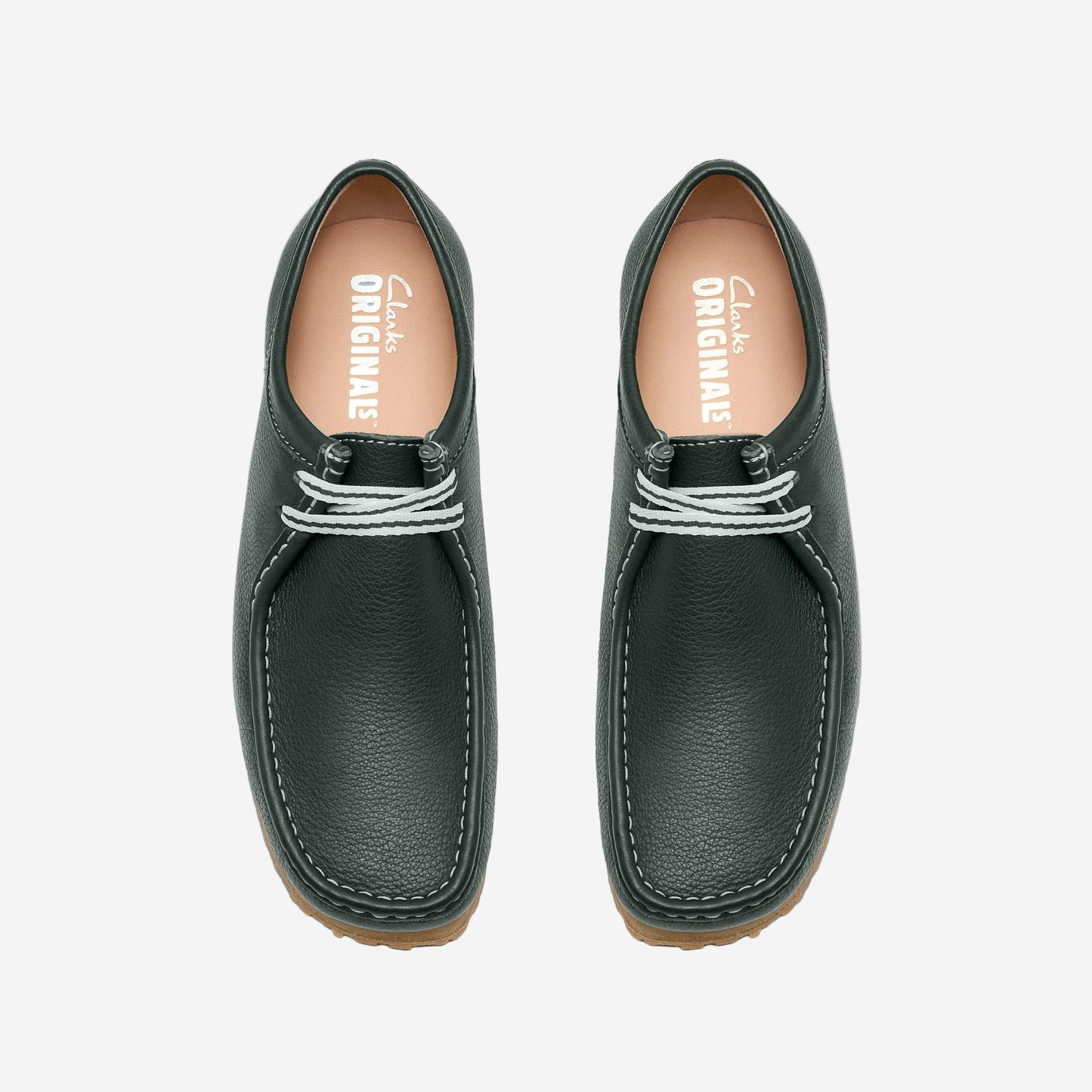 Wallabee RB Leather Derby Shoes - Dark Green
