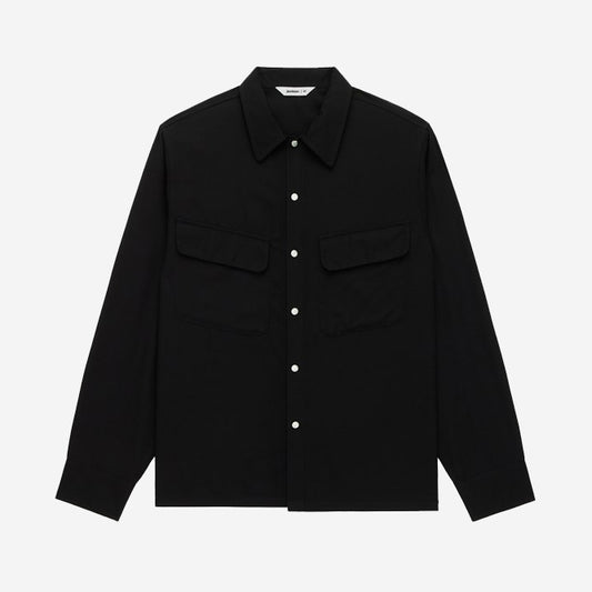Western Lyocell/Wool Overshirt - Black