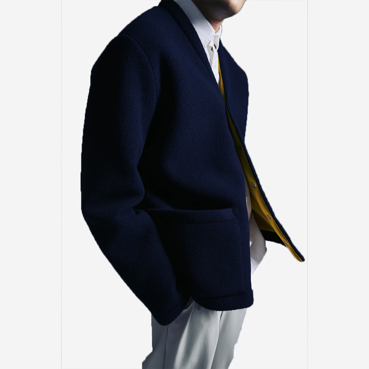 Winter Wool Cardigan - Navy