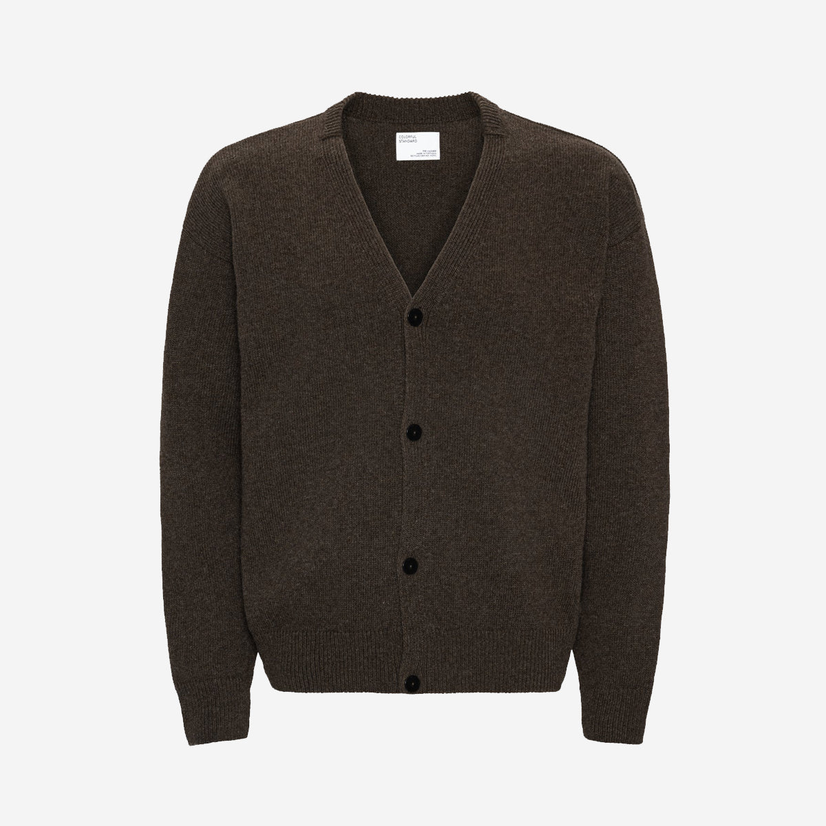 Merino Wool V-Neck Cardigan - Coffee Brown