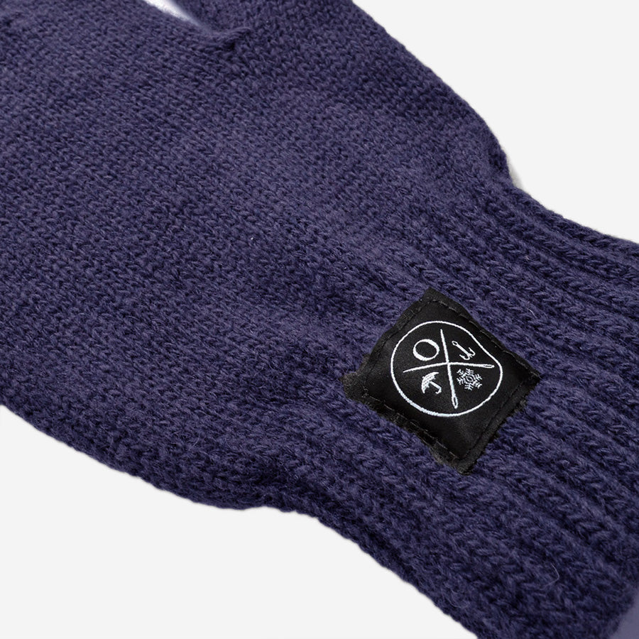 Wool Fingerless Gloves - Navy