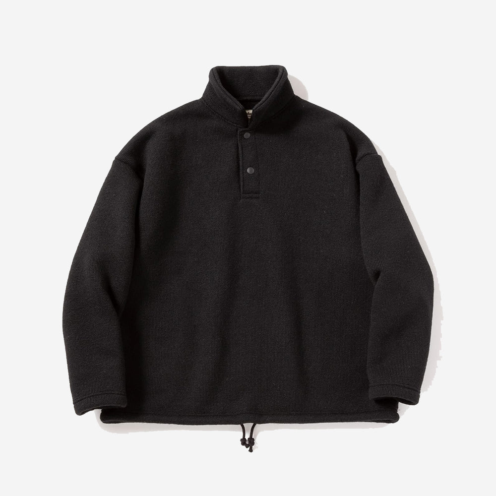 Wool Himo Polo Sweater - Black