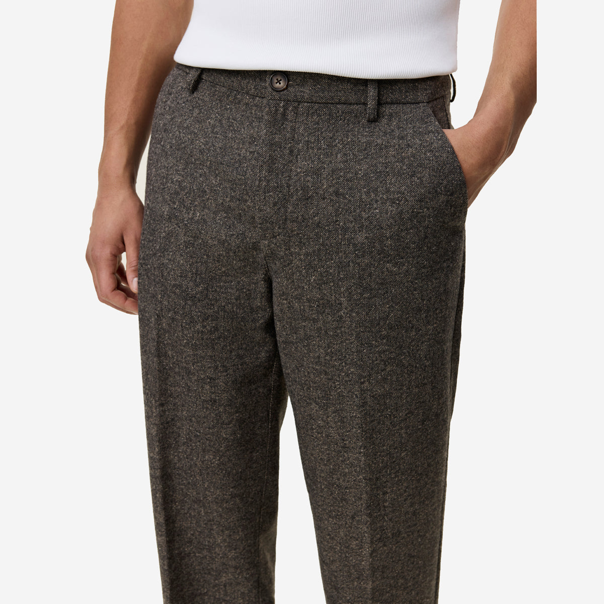 Wool Melange Slack Pants - Caribou