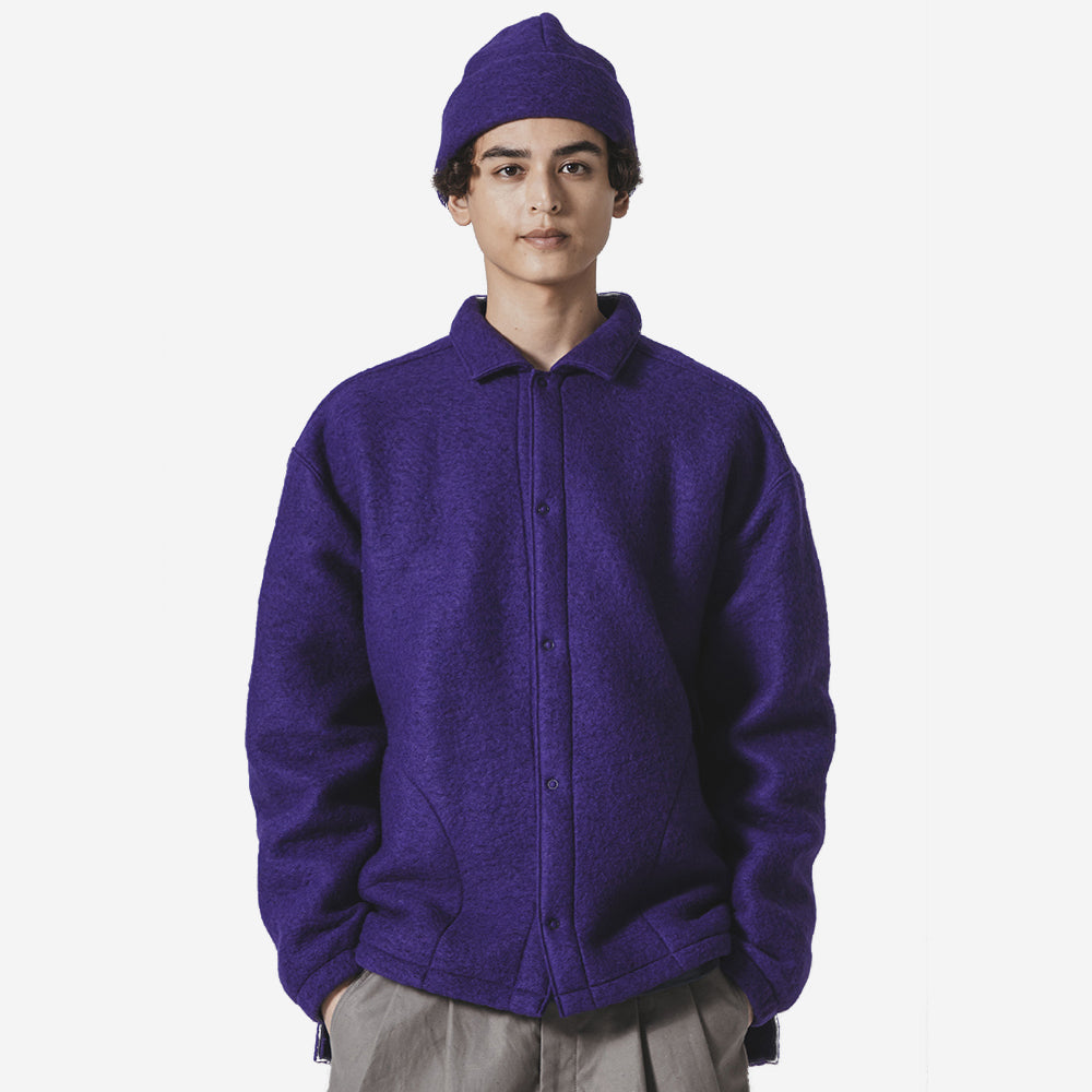 Wool Coach Overshirt - Purple