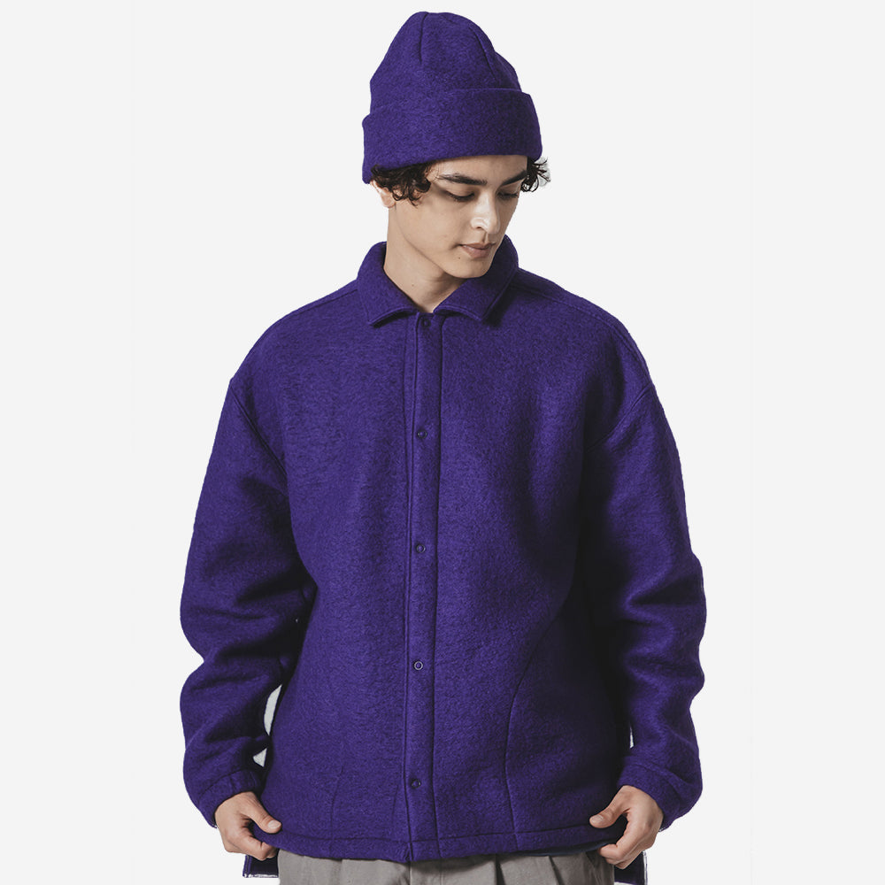 Wool Coach Overshirt - Purple