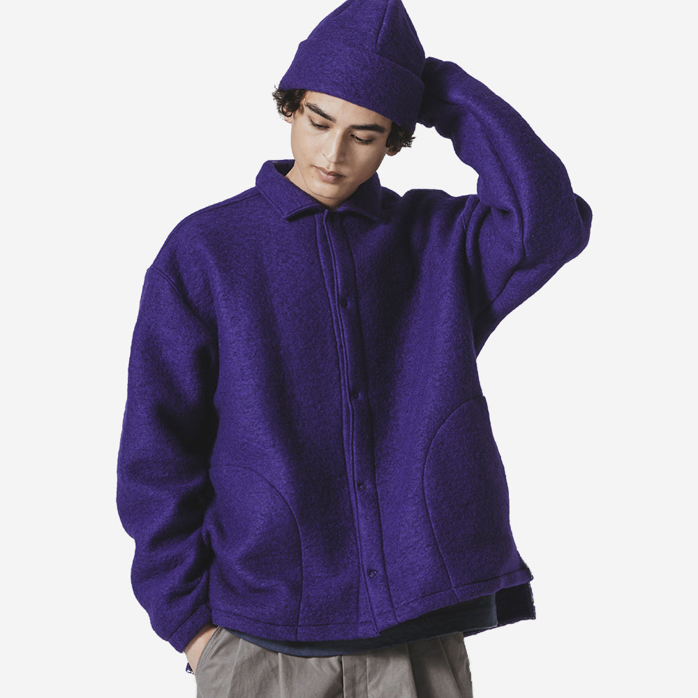 Wool Coach Overshirt - Purple