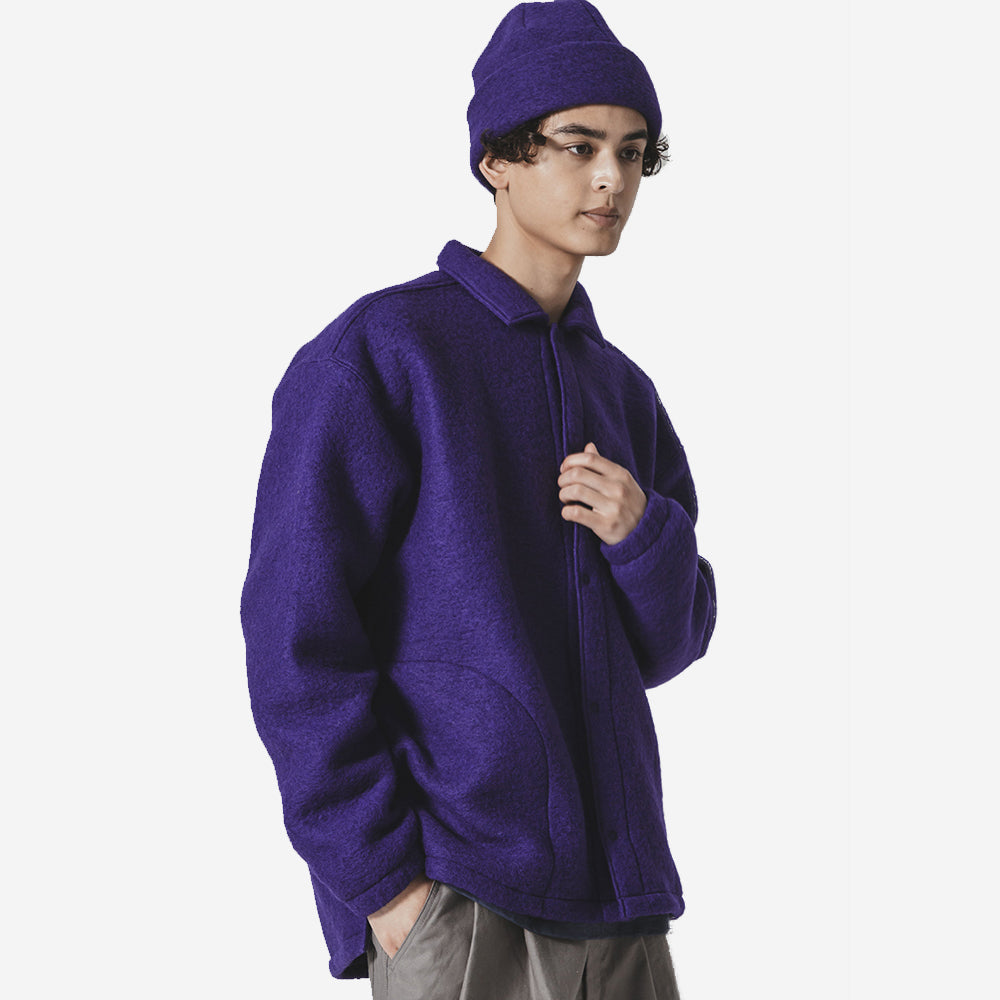 Wool Coach Overshirt - Purple