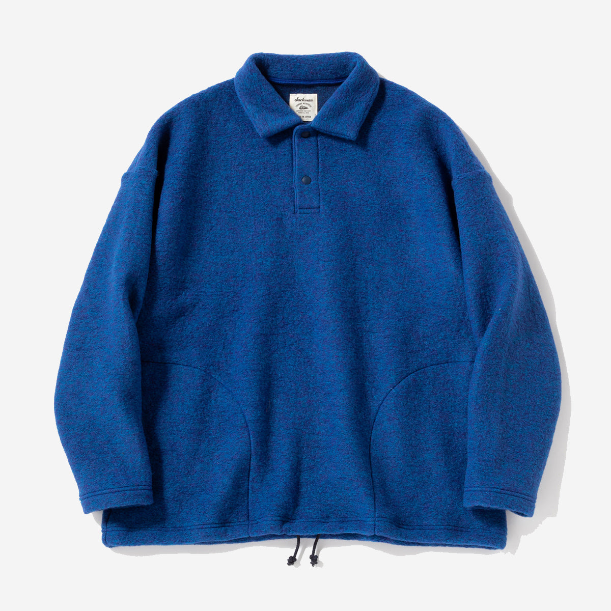 Wool Himo Polo Sweater - Blue Mix