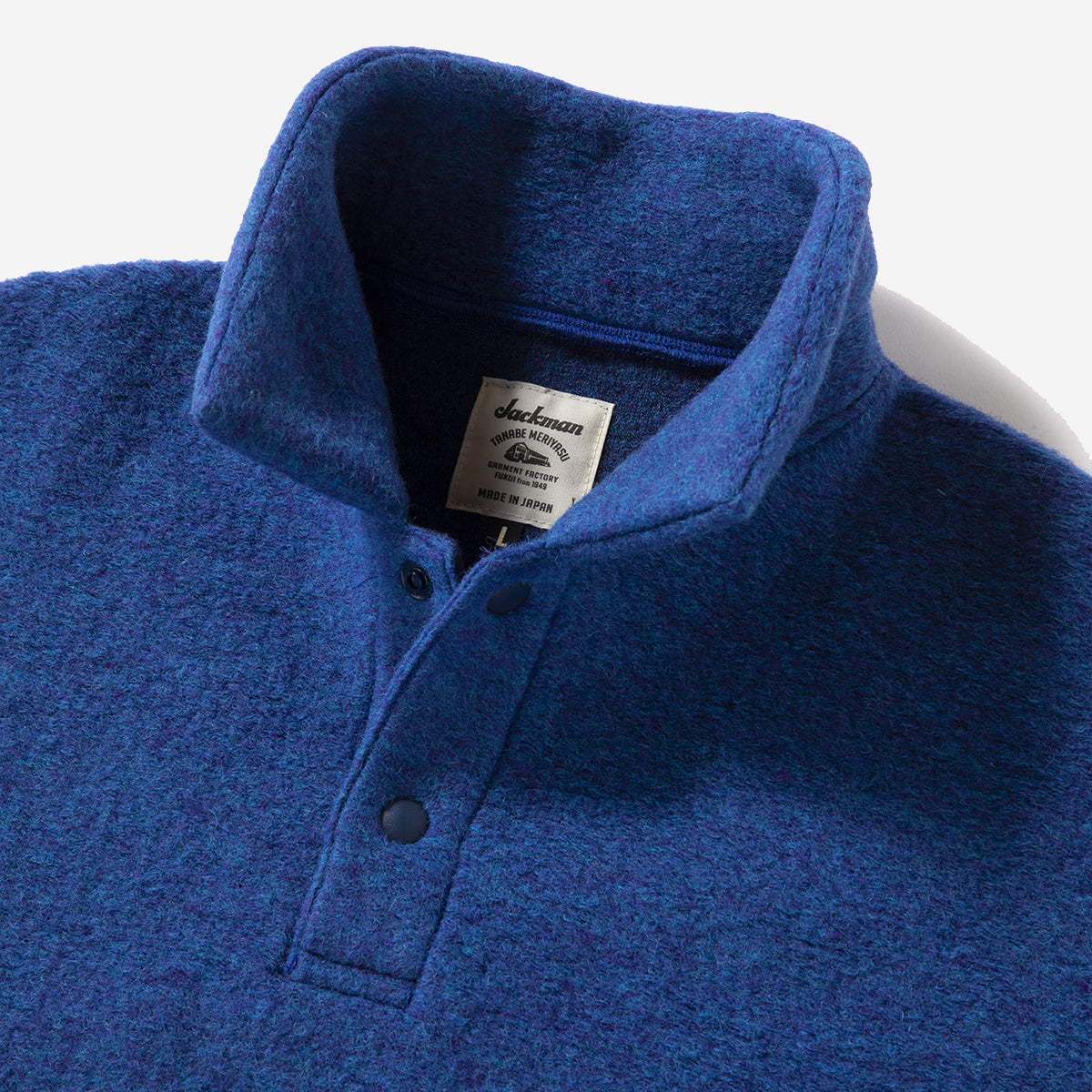 Wool Himo Polo Sweater - Blue Mix