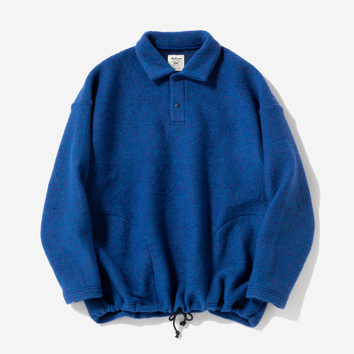 Wool Himo Polo Sweater - Blue Mix