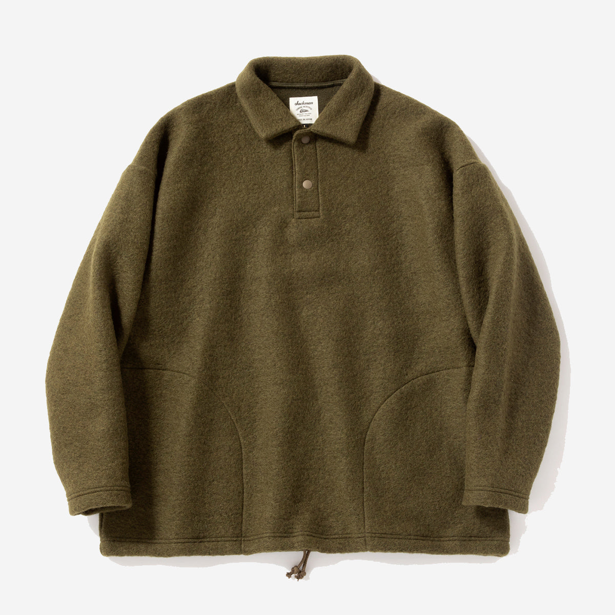 Wool Himo Polo Sweater - Olive