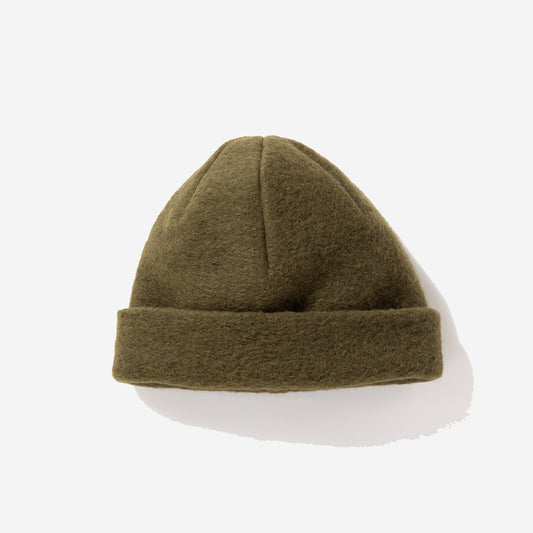 Wool Knit Beanie Cap - Olive