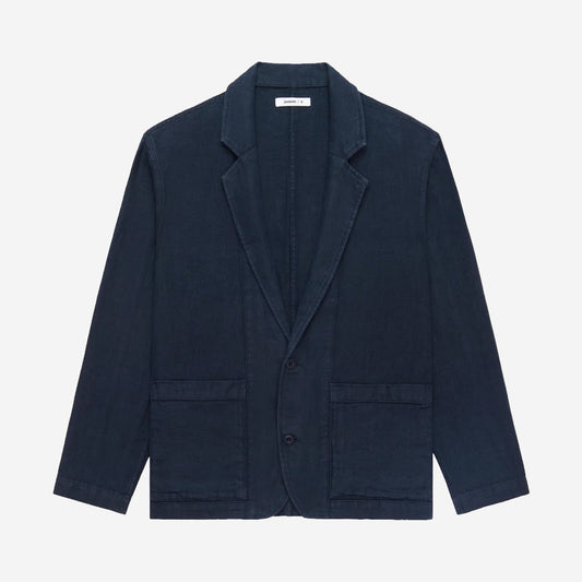 Work Linen Twill Blazer - Midnight