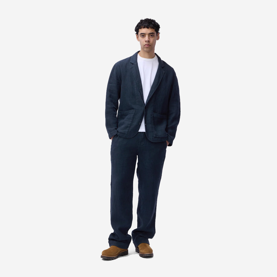 Work Linen Twill Blazer - Midnight