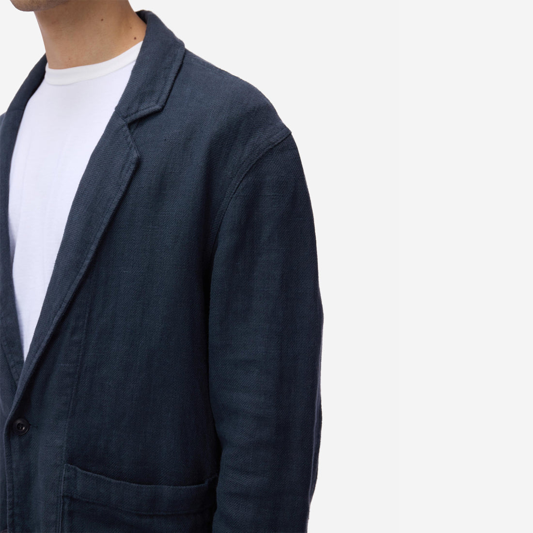 Work Linen Twill Blazer - Midnight