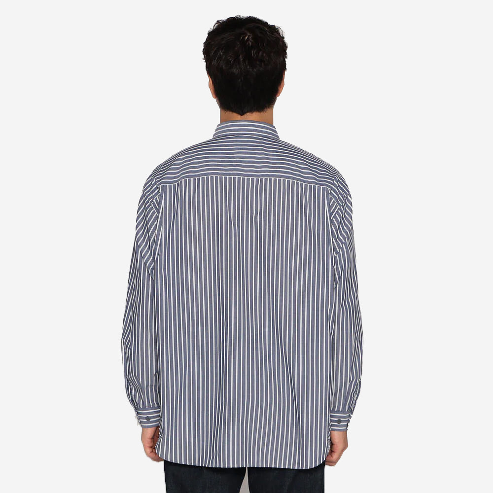 Work Pocket L/S Shirt - Navy / White Stripe