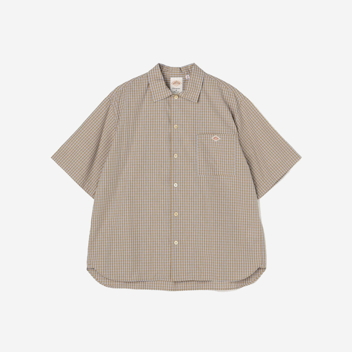 Work Shirt - Cotton Poplin Plaid - Brown x Blue Check