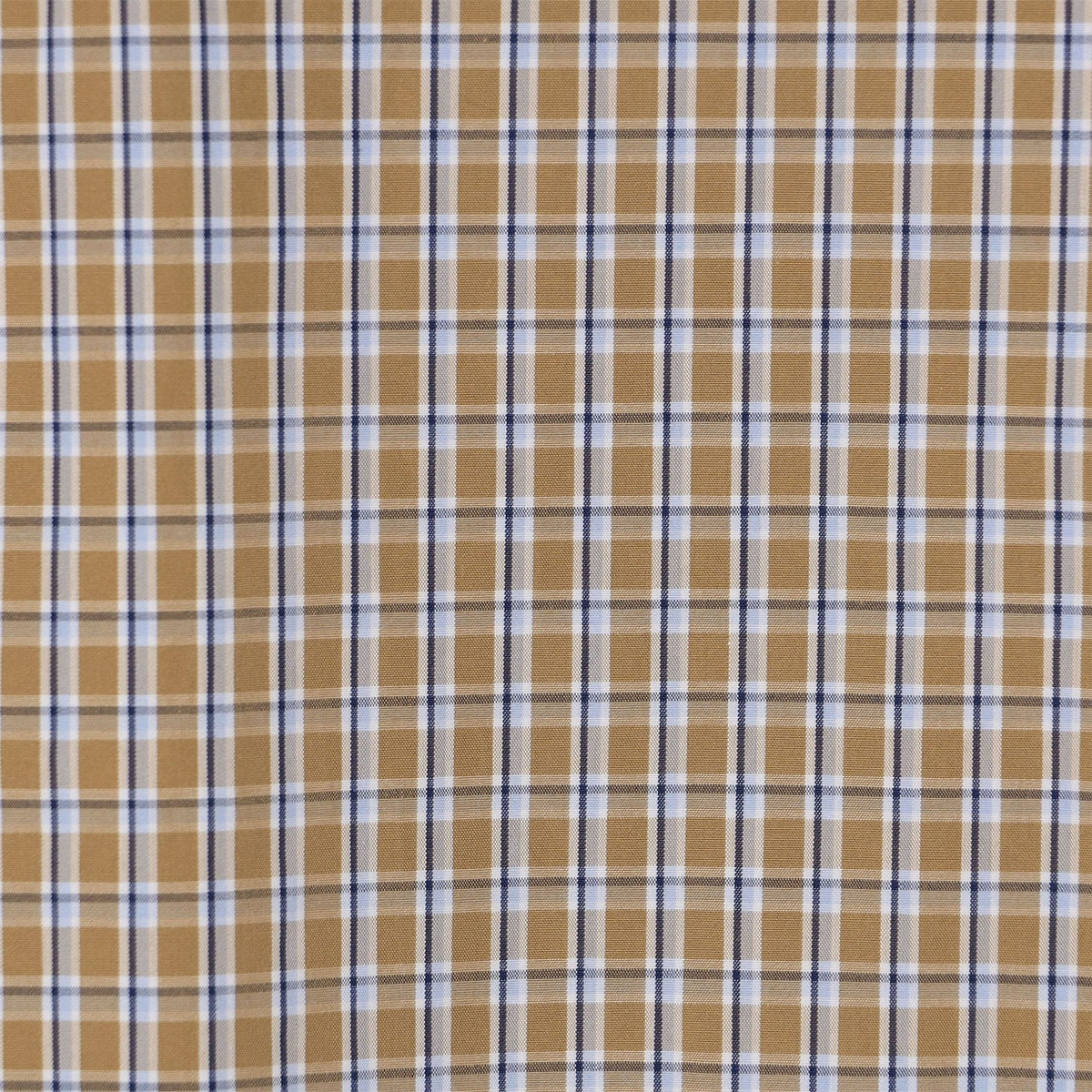 Work Shirt - Cotton Poplin Plaid - Brown x Blue Check