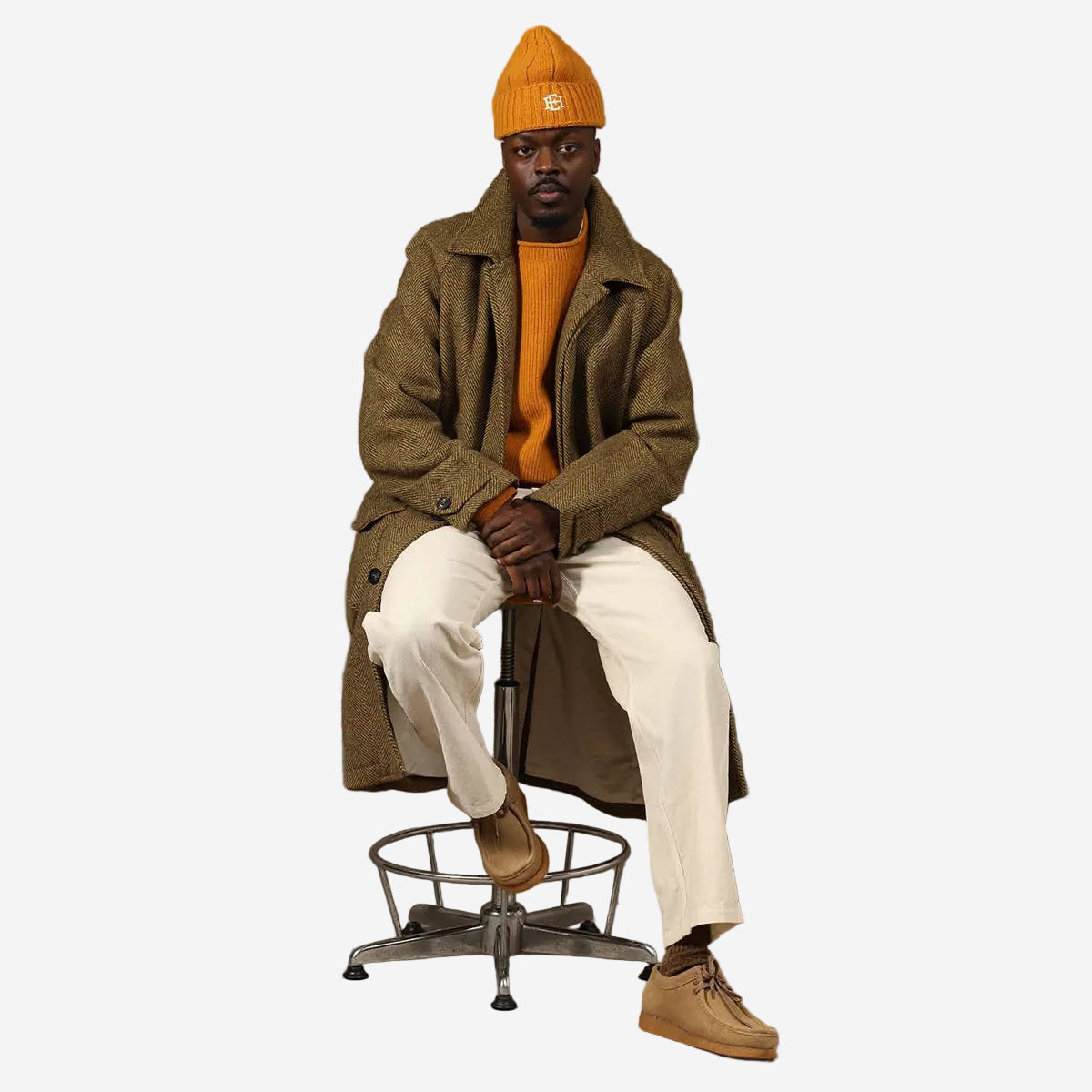 Yardley Herringbone Plaid Wool Sport Coat - Ochre