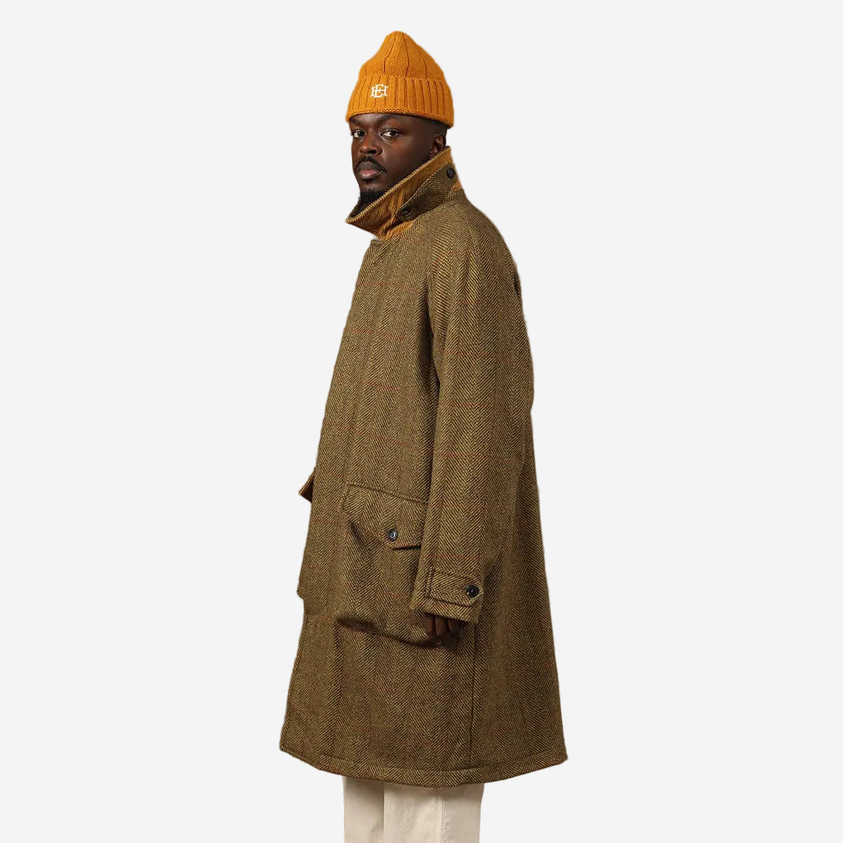Yardley Herringbone Plaid Wool Sport Coat - Ochre