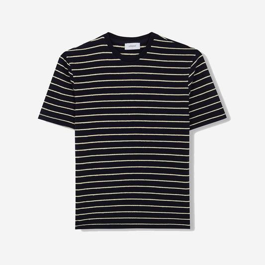 Terry Staple T-Shirt - Navy/Lemon Stripe