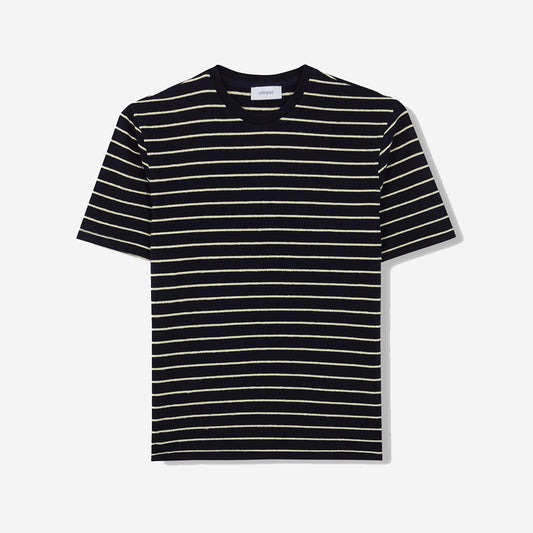 Terry Staple Stripe T-Shirt - Blue Graphite/Lemon