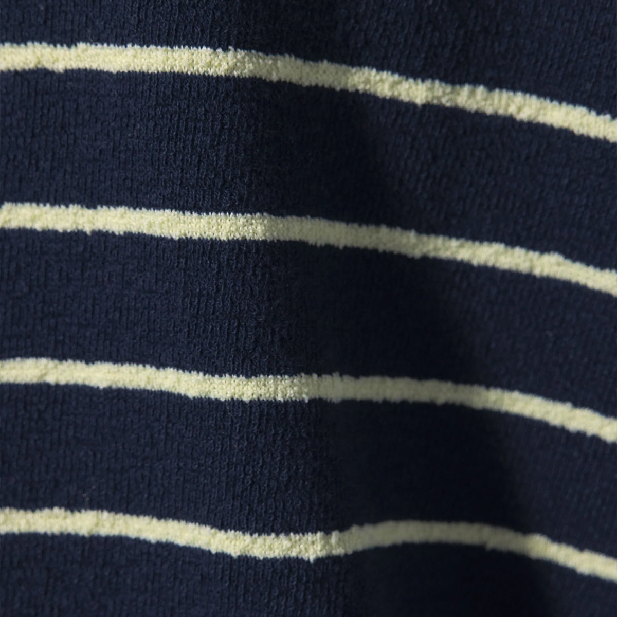 Terry Staple T-Shirt - Navy/Lemon Stripe