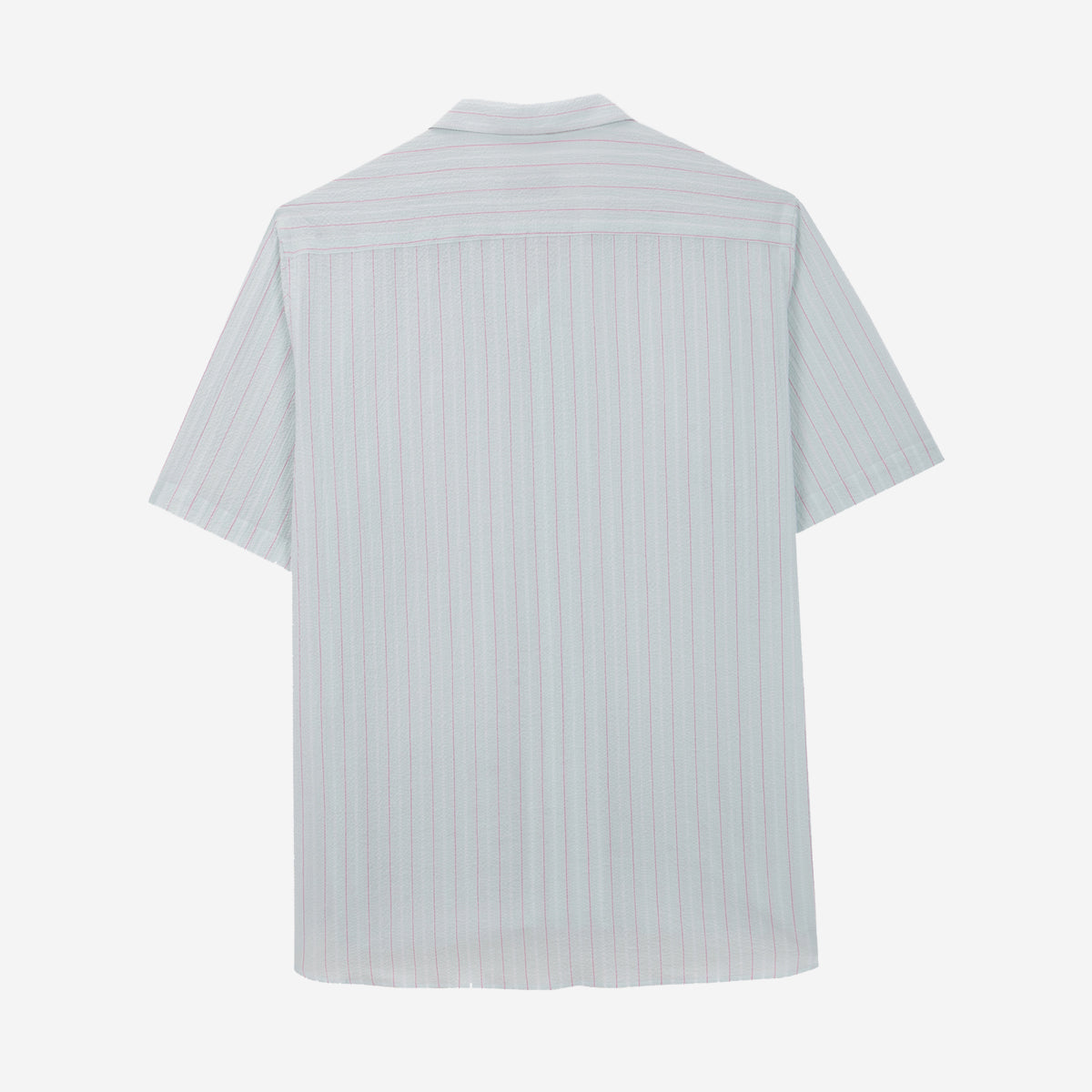 Seersucker S/S Vacation Shirt - Green/Pink Stripes