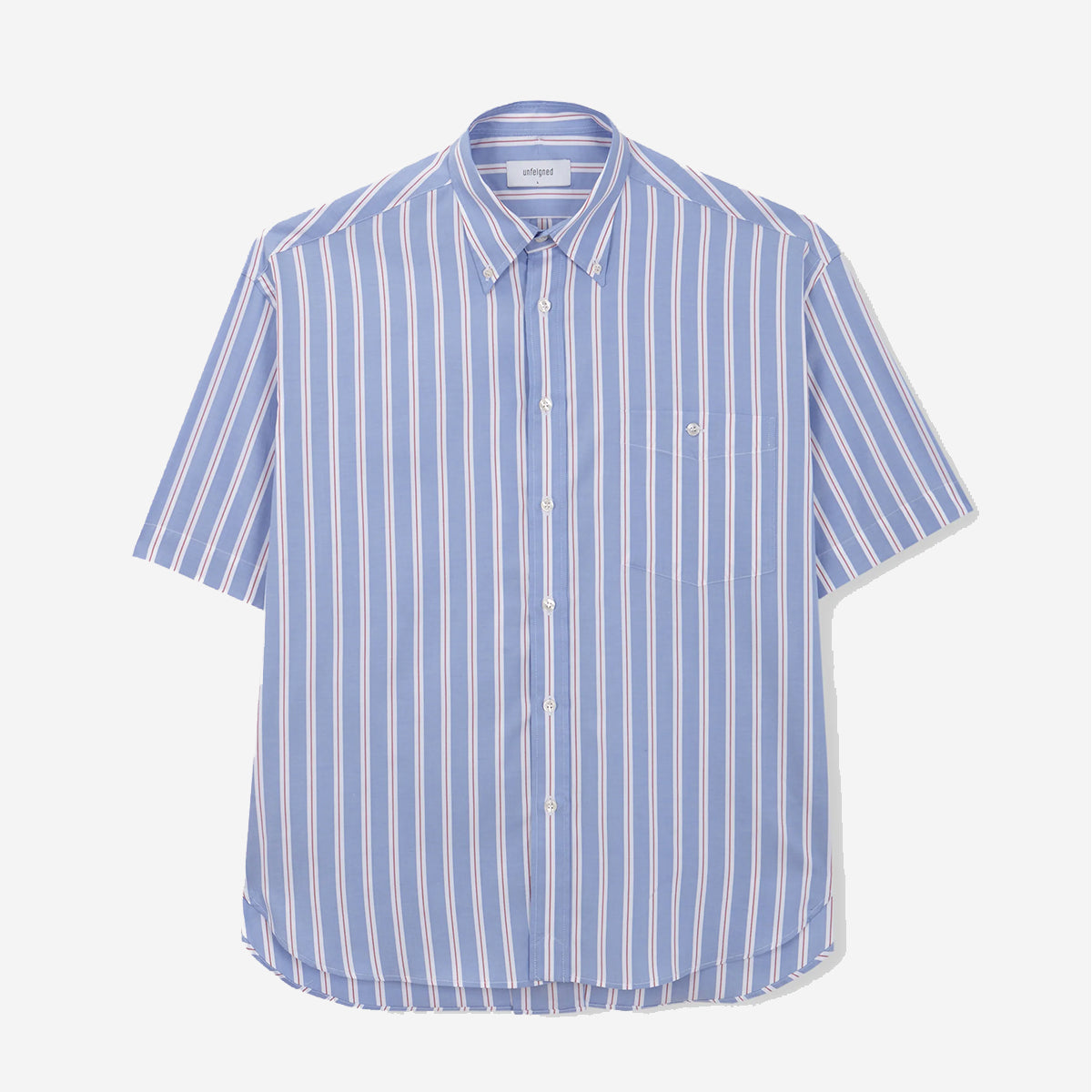 Baggy LTW Oxford S/S Shirt - Blue/Red Stripes